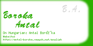 boroka antal business card